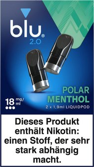 blu 2.0 Podpack 1,9ml Polar Menthol 18mg/ml Nikotin 2er