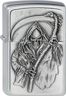 ZIPPO chrom geb&uuml;rstet Plakette Reapers Curse 2000856