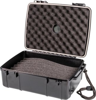PASSATORE Cigar Case Acryl schwarz  f&uuml;r 10-15 Zigarren