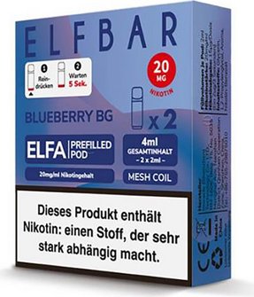 ELFBAR ELFA Pod Blueberry BG 20mg/ml Nikotin 2er