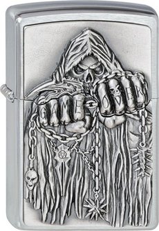 ZIPPO chrom geb&uuml;rstet Plakette Game Over 2000860