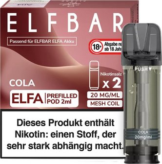 ELFBAR ELFA Pod Cola 20mg/ml Nikotin 2er