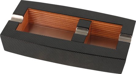 Zigarrenascher Holz Carbondesign,2 Abl/.bewegl.Zusatzablage