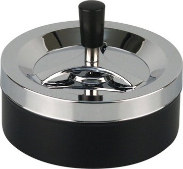 Spinning ashtray chrome/black matt  14cm