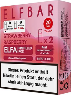 ELFBAR ELFA Pod Strawberry Raspberry 20mg/ml Nikotin 2er