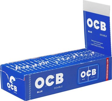 OCB BLAU 100 Zigtt.-Papier mit Gummi (je 25 Heftchen)