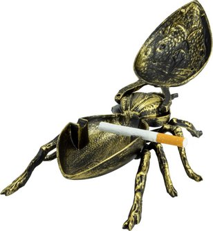 Ascher Spinne Metall gold antik  19cm