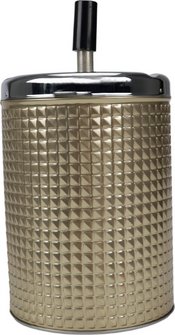 Drehascher Waffeldekor chrom/gold 20cm hoch &Oslash;11cm