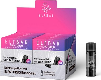 ELFBAR ELFA Turbo nachf&uuml;llbarer Pod 0,8 Ohm 2ml 2er Set