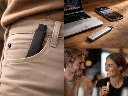 VK Slim Air Akku 500mAh Edelstahl blau