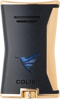 COLIBRI Feuerzeug Slim schwarz/gold  FZG. UNBEF&Uuml;LLT