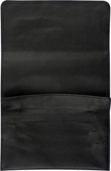 Tabak-Rollbeutel Schafnappa schwarz/Kautschukfutter 16.5cm