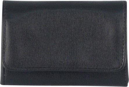 Tabakstellbeutel Lederoptik schwarz / Kautschukfutter 11cm