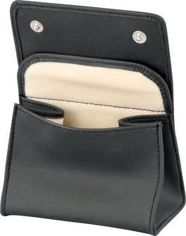 Tabakstellbeutel Lederoptik schwarz / Kautschukfutter 11cm