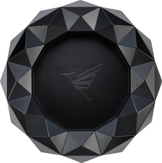 COLIBRI Zigarrenascher Aluminium rund Quasar schwarz