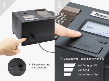 Powermatic V elektr.Zig.-Stopfger&auml;t m. automat. H&uuml;lsenzufuhr