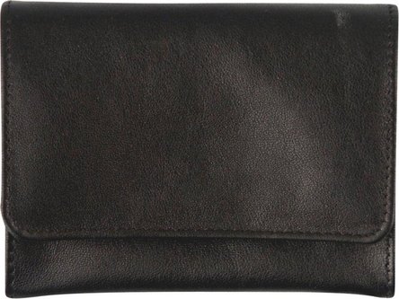 Tabakstellbeutel Schafnappa schwarz/Kautschukfutter 11cm