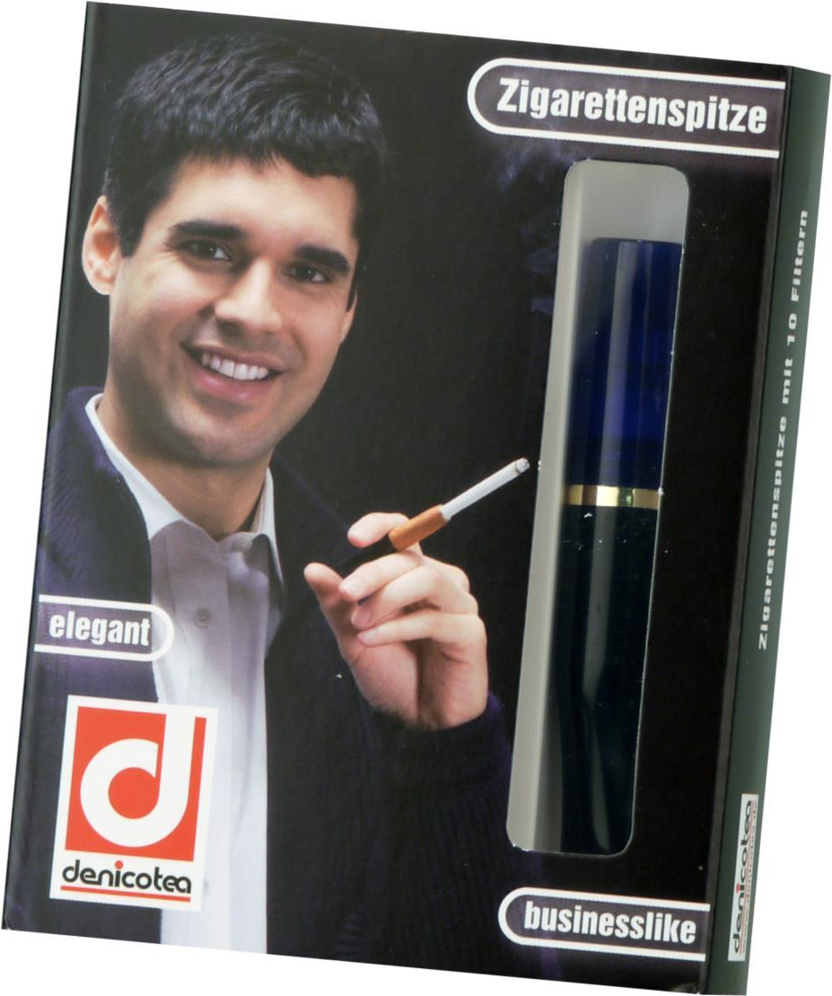 denicotea Zigarettenspitze Standard Marineblau 78 mm Box mit 10 Filter 